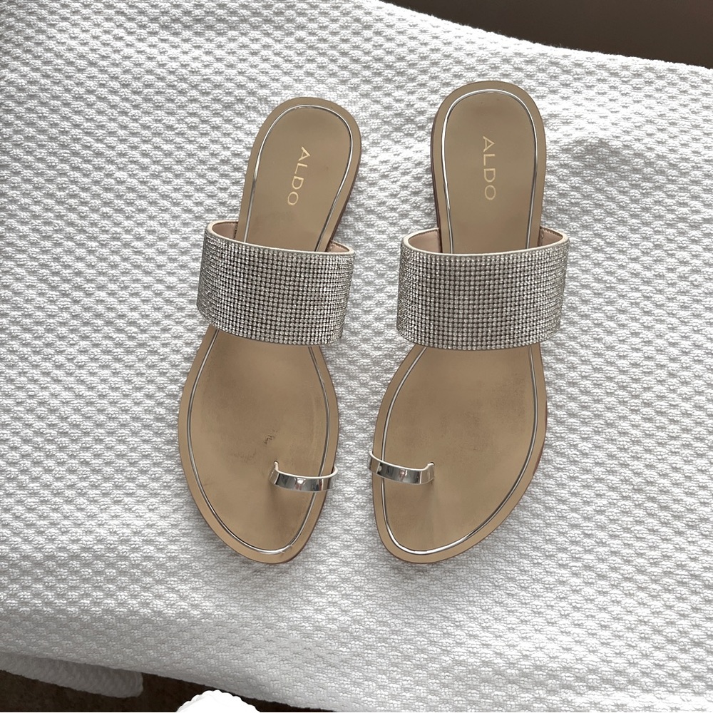 Aldo rhinestone flat sandals